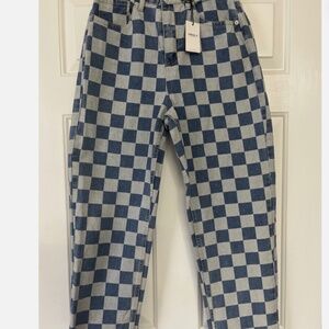 Forever 21 checkered straight leg jeans